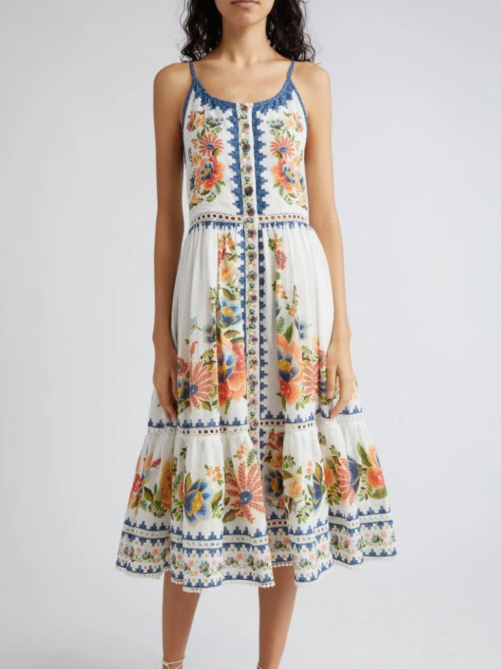 NWT Farm Rio Delicate Garden A-Line Cotton Dress